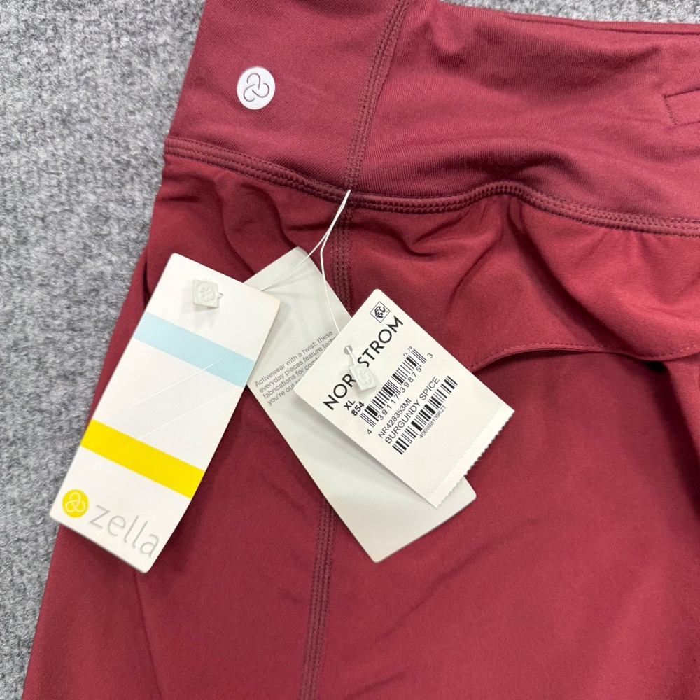 Zella Womens XL Burgundy Spice Active Skort Built-in Shorts Zipper Pocket NEW - Picture 8 of 8